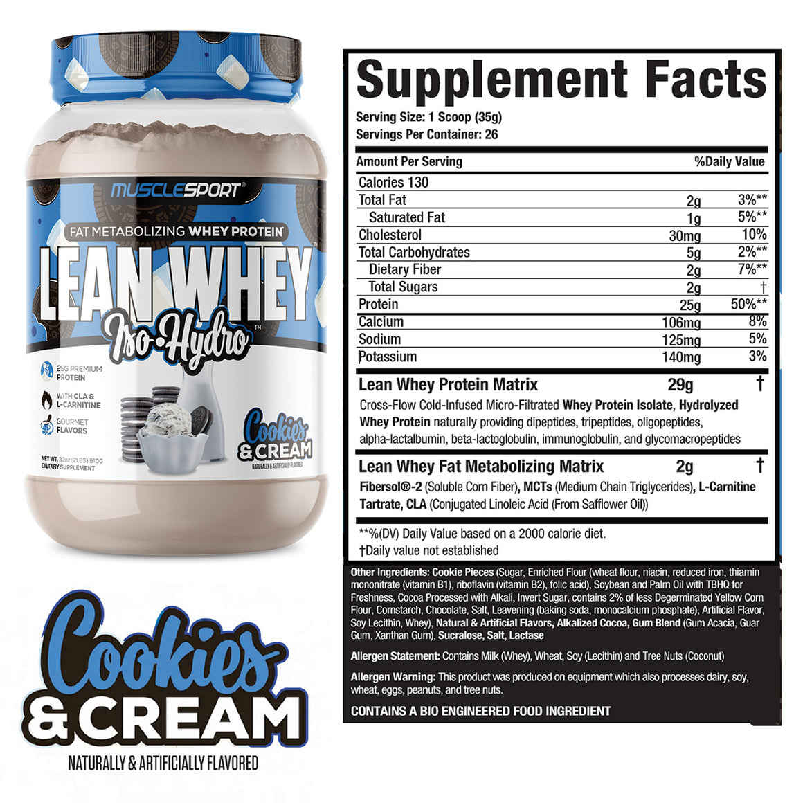 Lean Whey Iso Hydro Gourmet Protein 2LB