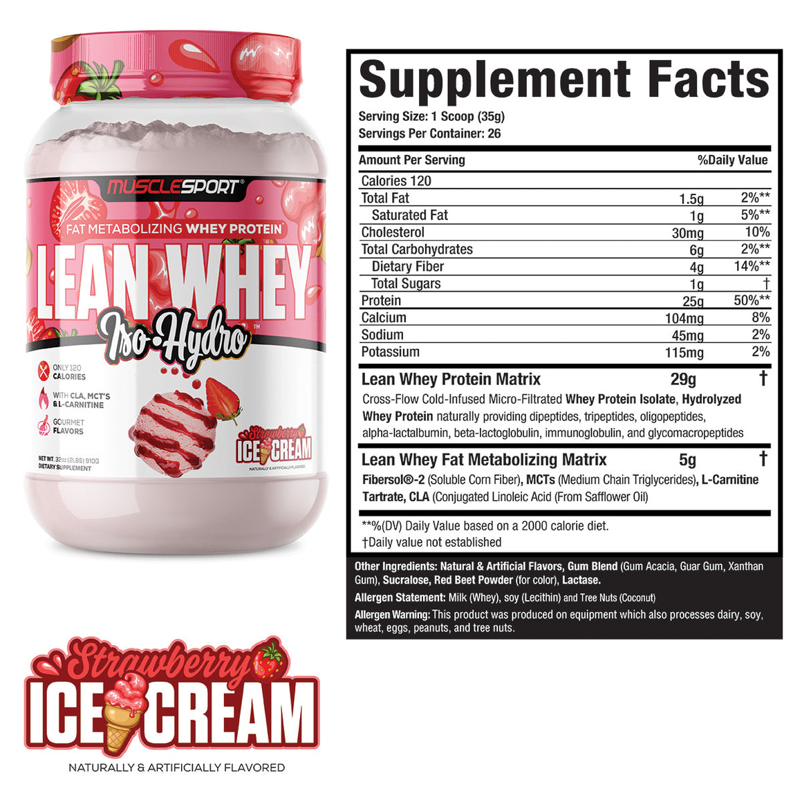 Lean Whey Iso Hydro Gourmet Protein 2LB